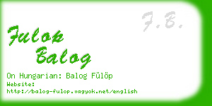 fulop balog business card