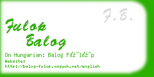 fulop balog business card